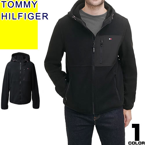 トミーヒルフィガー TOMMY HILFIGER フリース パーカー ジャケット アウター メンズ フード ジップ ロゴ 大きいサイズ 薄手 秋 冬 ブランド 軽量 かっこいい 黒 ブラック FLEECE HOODY 151AF238