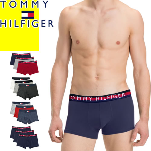 トミーヒルフィガー TOMMY HILFIGER ボクサーパンツ 3枚セット メンズ アンダーウェア 下着 ロゴ 前閉じ 大きいサイズ ブランド プレゼント 黒 赤 ブラック ネイビー BOXER BRIEFS 3 PACK 09T4010 09T4013 [メール便発送]のサムネイル