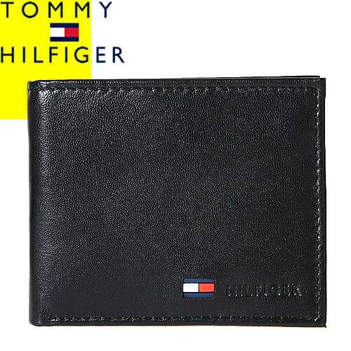 トミー ヒルフィガー 二つ折り財布 メンズ トミーヒルフィガー TOMMY HILFIGER 財布 二つ折り財布 小銭入れあり メンズ レザー 本革 ブランド プレゼント 黒 ブラック BILLFOLD LEATHER WALLET 31TL25X020 [ネコポス発送]