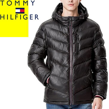 トミーヒルフィガー TOMMY HILFIGER ダウン ダウンジャケット アウター メンズ 軽量 防寒 ゴルフ 大きいサイズ ブランド 黒 ブラック HOODED PUFFER JACKET 150AN273