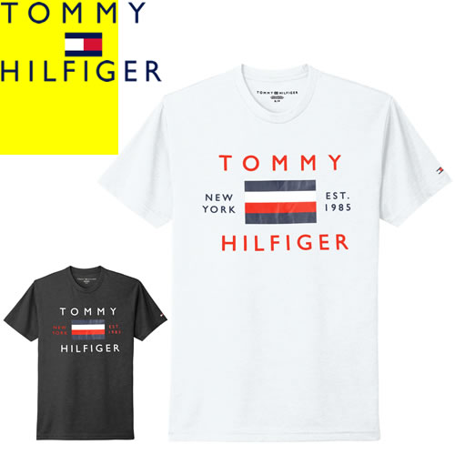 トミーヒルフィガー TOMMY HILFIGER Tシャツ メンズ 半袖 ロゴ プリント クルーネック 丸首 コットン 大きいサイズ ブランド オシャレ 夏 白 黒 ホワイト ブラック LOGO T-SHIRT 78J8757 [ゆうパケ発送]