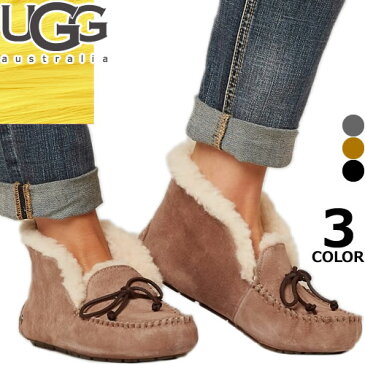 UGG アグ モカシン スリッポン フラットシューズ レディース アレーナ 正規品 ファー ボア 内ボア 黒 ブラック チェスナット ALENA 1004806