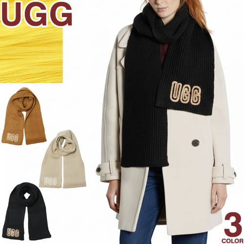 樂天商城 - アグ UGG マフラー チャンキー クラフテッド リブ スカーフ レディース 2025年秋冬新作 ニット ロゴ 冬 防寒 厚手 通勤 通学 おしゃれ かわいい ブランド プレゼント 黒 ブラック ブラウン ホワイト CHUNKY CRAFTED RIB SCARF 102787 [YP発送]