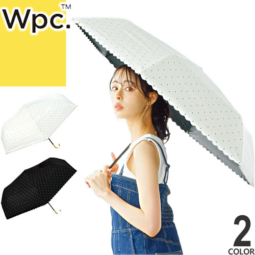 楽天MSS（エムエスエス）wpc w.p.c 傘 折りたたみ傘 日傘 レディース 2025年春夏新作 完全遮光 雨傘 晴雨兼用 軽量 丈夫 撥水 uvカット おしゃれ かわいい ブランド 紫外線対策 黒 白 ブラック ホワイト ドット 水玉 55cm DOT FLOWER POINT mini 801-18020-102