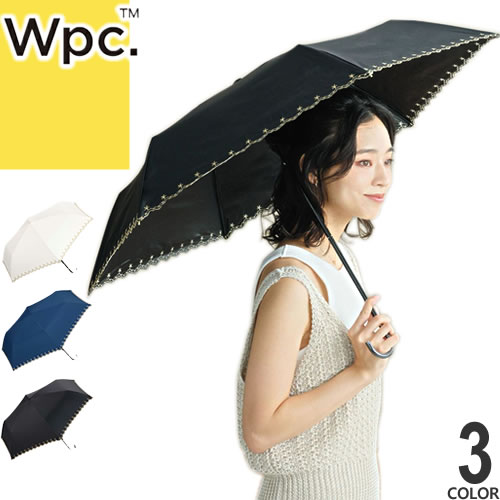 wpc w.p.c 傘 折りたたみ傘 日傘 レディース 2024年春夏新作 完全遮光 雨傘 晴雨兼用 軽量 丈夫 撥水 uvカット おしゃれ かわいい ブランド 紫外線対策 黒 紺 白 ブラック ネイビー ホワイト ピンク 星 刺繍 50cm STAR SCALLOP mini 801-19720-102