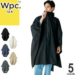 wpc w.p.c レインコート レインウェア レインブレーカーポンチョ メンズ 2024年春夏新作 撥水 防水 通勤 通学 おしゃれ シンプル 無地 自転車 ロング 黒 白 紺 ブラック ホワイト ネイビー グレー RAIN BREAKER PONCHO ZA011 [ネコポス発送]