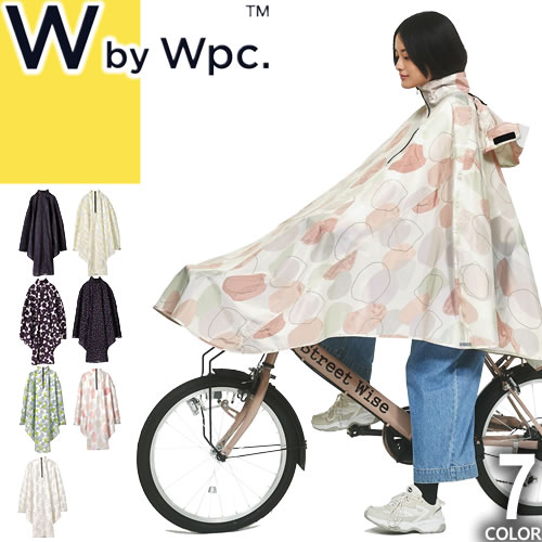 wpc w.p.c レインコート チャリーポンポン ポンチョ レディース 2024年春夏新作 カッパ 雨具 撥水 防水 おしゃれ 自転車 通学 通勤 ロング丈 ブランド 紺 ネイビー 花柄 R001 [ゆうパケ発送]