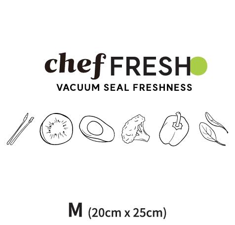 【今だけ！真空パック機と一緒に買うと200円引き！】chef freshシェフフレッシュ真空パック袋100枚入りエンボス加工袋 M chefpresso 100枚入