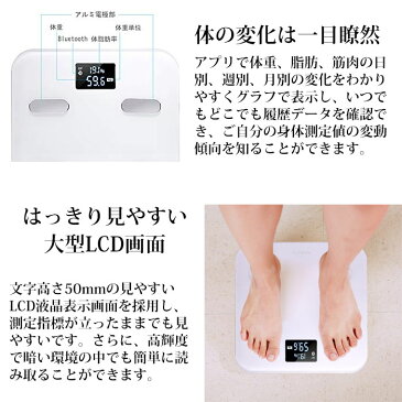 体組成計 体脂肪体重計 YUNMAI スマートスケール 10種類データ測定 Bluetooth対応 高精度 健康管理 16人分登録可 自動認識 乗るピタ機能 日本語アプリiPhone Androidスマホ対応 日本語取扱説明書 ホワイト …