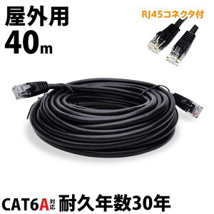 40m LAN֥  CAT6A LAN ͥ POEϥ Ѹ ǳ 2ʤ POEб ĥޤʤ ɿ 糰 ѵ30ǯ ñ¤ ȥ   ӥ ° Ķ®̿ 10Gbps Ӱ 500MHz  󥱡֥ vacan