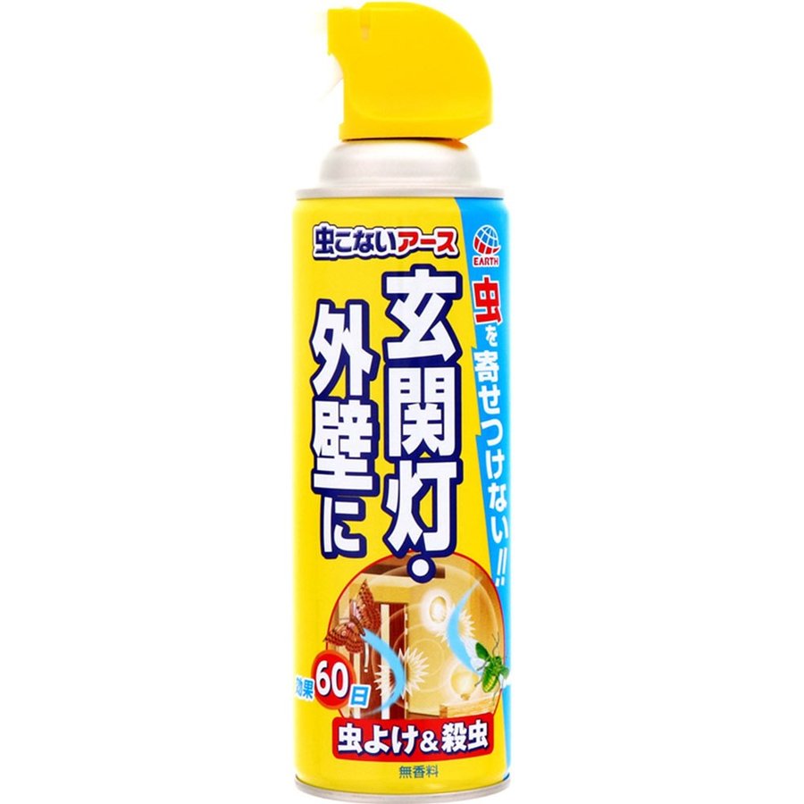 虫こないアース 玄関灯・外壁に 450mL 【害虫 虫よけ 殺虫スプレー カメムシ ヨコバイ ブユ（ブヨ） アブ ガ ハチ 玄関灯 外壁 自動販売機】