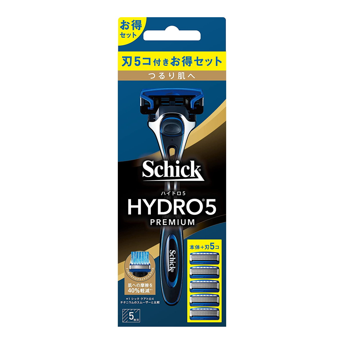 シック ハイドロ5プレミアム つるり肌へ コンボパック 本体+刃5個付 剃刀 髭剃り 1