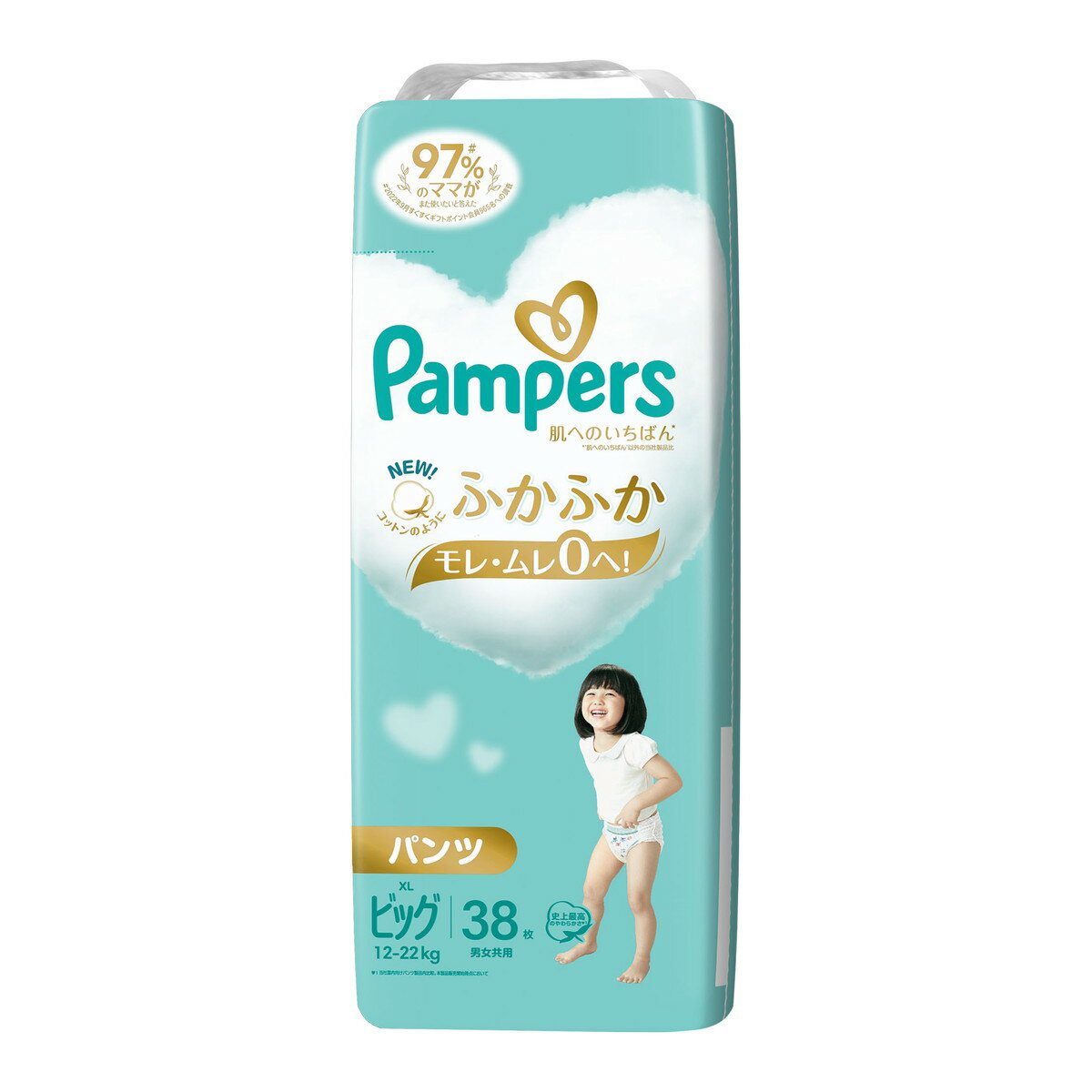 パンパース 肌へのいちばん パンツ ビッグ スーパージャンボ 38枚入 × 4個 男女共用 こども用