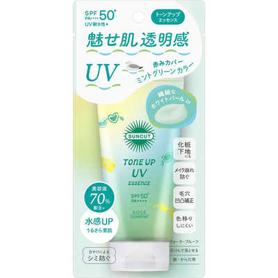 サンカット トーンアップUV エッセンス ミントグリーン フルーティフローラル 80g 日焼け止め 美容液 顔 からだ用 サンカット トーンアップUV エッセンス ミントグリーン フルーティフローラル 80g 日焼け止め 美容液 顔 からだ用