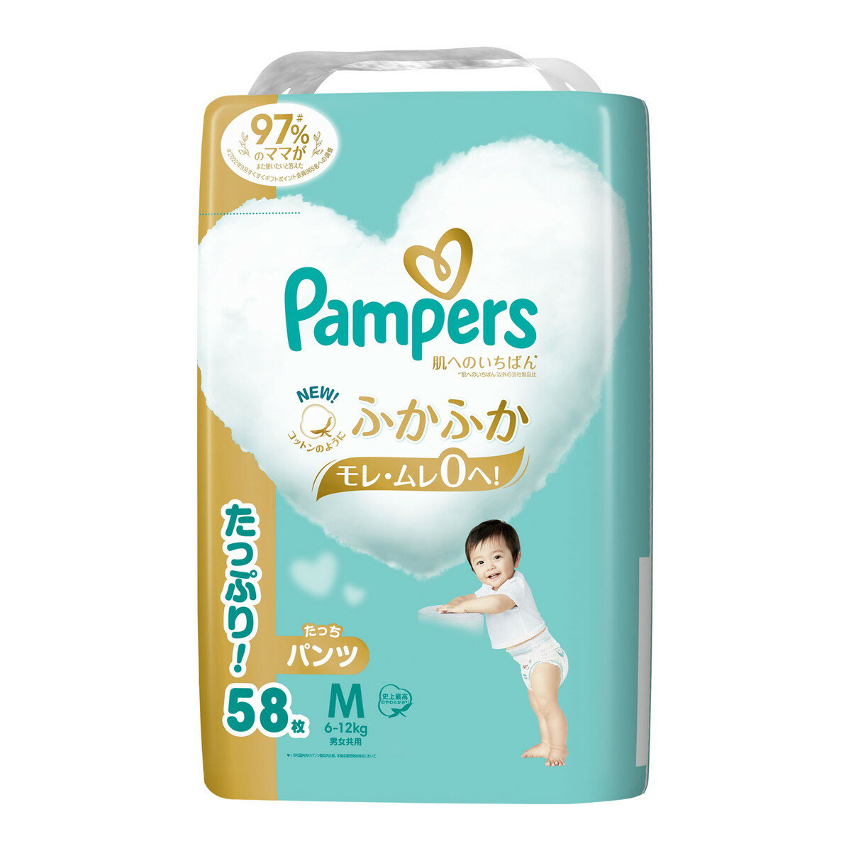 パンパース 肌へのいちばん パンツ ウルトラジャンボ M たっち 58枚 × 3個 男女共用 こども用紙おむつ