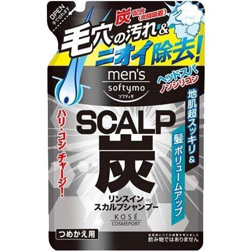 KOSE メンズ ソフティモ リンスイン スカルプシャンプー (炭) つめかえ 400mL