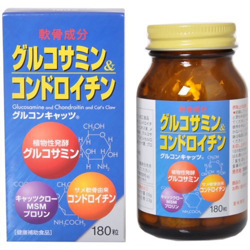 グルコンキャッツ 180粒 【 京都薬品ヘルスケア 】[ サプリ サプリメント グルコサミン コンドロイチン 鮫 軟骨 関節痛 健康維持 おすすめ ]