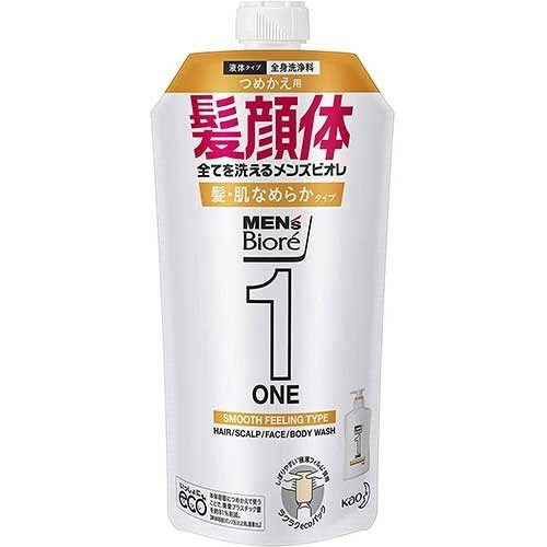 メンズビオレ ONE オールインワン 髪肌なめらかタイプ つめかえ用(340ml) 全身洗浄料