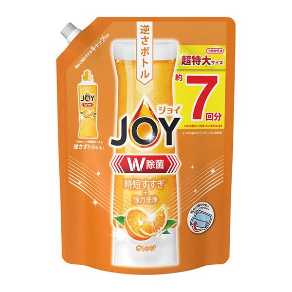 P&Gジャパン ジョイ W除菌 食器用洗剤 オレンジ 詰め替え 910ml 洗浄力 除菌力 すすぎ キッチン用 台所用 こびりつき油 お皿や汚れ