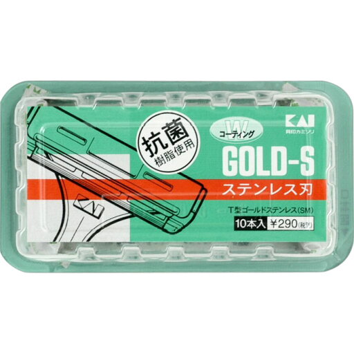 貝印 T型ゴールドステン 10本 髭剃り シェービング 剃刀 貝印 T型ゴールドステン 10本 髭剃り シェービング 剃刀