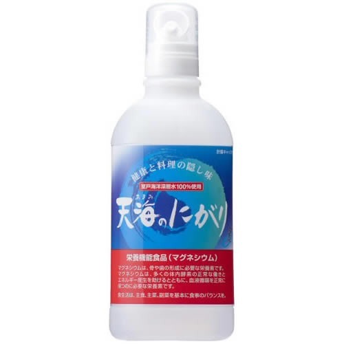 天海のにがり 内容量 450ml 商品説明 素材の持つ旨味や甘味を引き立てる働きがあります。ご飯、味噌汁、漬物、煮物などに数滴加えると一味違うコクとまろやかさが出ます。 「砂糖・塩・酢・しょう油・味噌」に次ぐ第6の調味料としてお使いください...