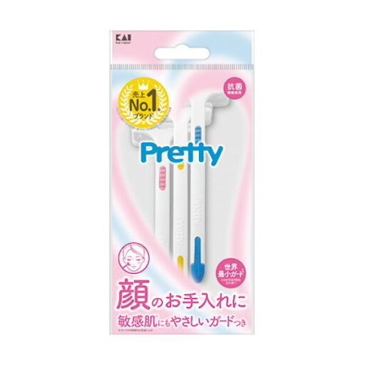 貝印 カミソリ プリティー フェイスT(3本入) 女性用シェービング 除毛 脱毛 ムダ毛処理 貝印 カミソリ プリティー フェイスT(3本入) 女性用シェービング 除毛 脱毛 ムダ毛処理