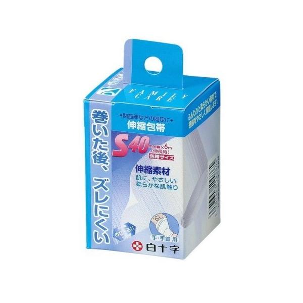 ■製品特徴 伸縮自在なので、関節部でもかんたんん巻くことができる伸縮包帯です。 巻きにくいところ、すべりやすいところに巻いてもズレにくい包帯です。 厚めの生地が、患部周辺をやさしく保護します。 巻き終わりははさみ込むだけでとまります。包帯止めは不要です。 ■サイズ 手・手首用、4cm×6m(伸長)。 ■使用方法 患部を清潔にし、保護材(滅菌ガーゼ等)を当てた後、巻いてください。 ■使用上の注意 ◆強くひっぱって巻くと血行障害を起こすことがありますので、少しゆるめてご使用ください。 ◆傷口には直接巻かないでください。 ◆洗濯の際、サラシ粉などの塩素系漂白剤を使用しないでください。 ◆押し洗い、陰干しが最適ですが、その際に生地をひっぱらないでください。 ■保管上の注意 ◆小児の手の届かない所に保管してください。 ◆直射日光をさけ、なるべく涼しい所に保管してください。 ■素材 綿、スパンデックス 製造販売者：白十字株式会社 広告文責 株式会社マイドラ 登録販売者：林　叔明 電話番号：03-3882-7477 ※パッケージデザイン等、予告なく変更されることがあります。ご了承ください。