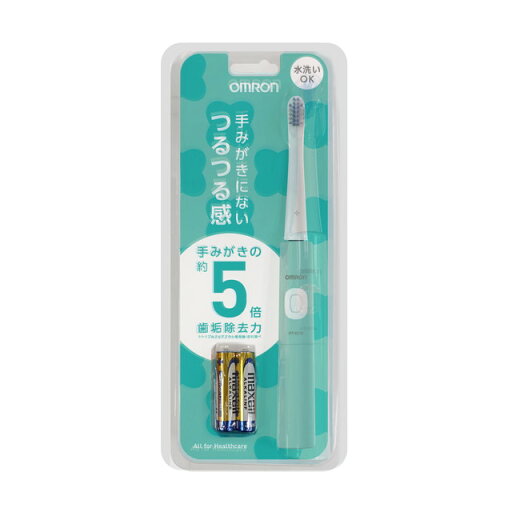 オムロン 電動歯ブラシ HT-B214-G グリーン 電池式 乾電池式 電動ハブラシ オムロン 電動歯ブラシ HT-B214-G グリーン 電池式 乾電池式 電動ハブラシ