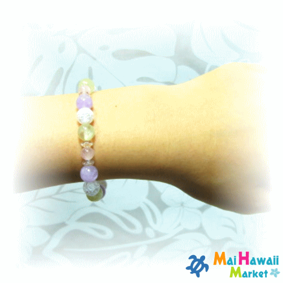 ☆2月 誕生石 ブレスレットパワーストーン ブレスレット ハワイ ラベンダーアメジスト プレナイト 【癒し・学業・試験運】受験合格のお守りとしてもおすすめ パワーストーン ブレスレット ハワイ 送料無料 MDD