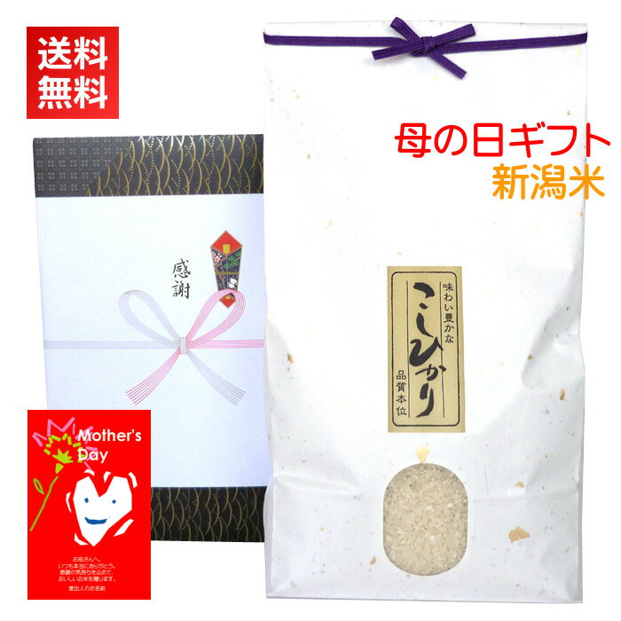 Kosihikari - 母の日 プレゼント 新潟産コシヒカリ／2026 遅れてごめんね 送料無料 お母さん 米 お米 高級米 メッセージカード カード付 ギフト 新潟米 新潟 コシヒカリ グルメ 定番 サプライズ ブランド米 銘柄米