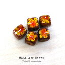 ウッドビーズ ククイ キャンドルナッツ 【0085】 5個セット(5個入)四角形 スクエア イエロー くくい くくいなっつ ハワイアンリボンレイ ククイナッツ ...