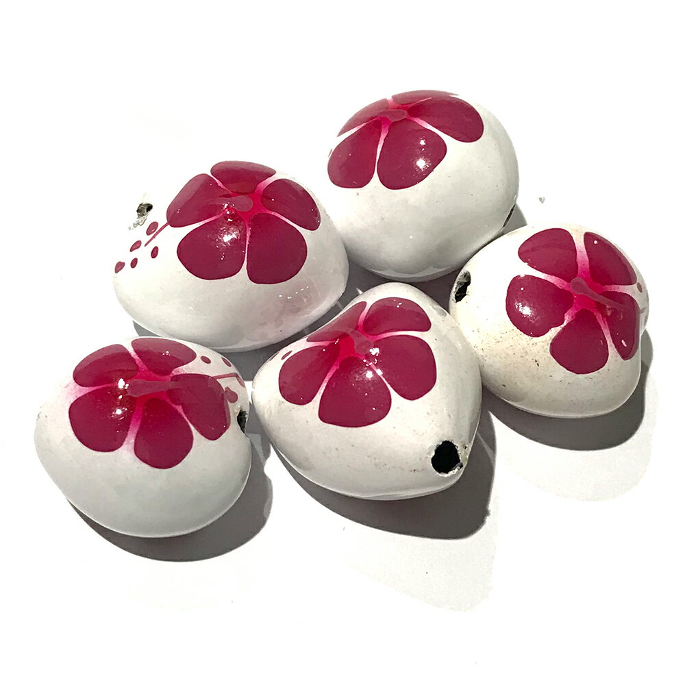 ククイ キャンドルナッツ 【0168】 5個セット（5個入） ホワイト ピンク くくい くくいなっつ ハワイアン リボンレイ ククイナッツ ヘアゴム アクセサリー