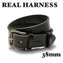 レザーベルト イギリス製 送料無料 REAL HARNESS【リアルハーネス】BELT-3.8 幅3.8cm 「太い」レザーベルト メンズ(男性用)　【smtb-m】