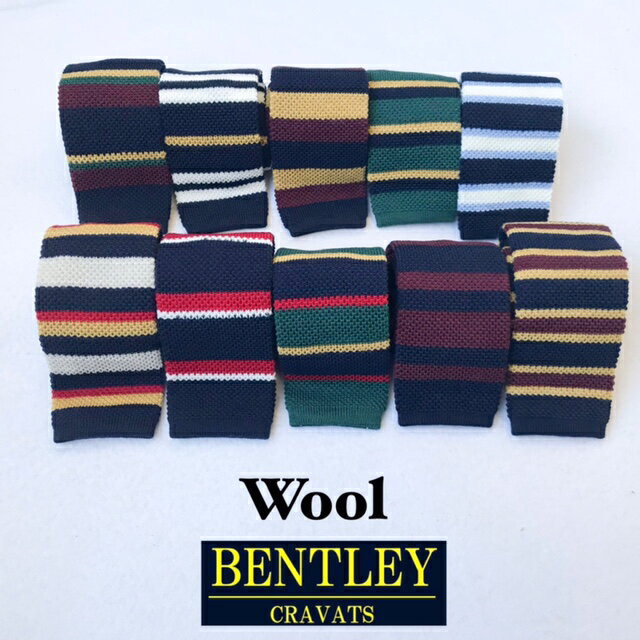 イタリア製 送料無料 BENTLEY CRAVATS【ベントレー クラバッツ】WOOL REGIMENTAL KNIT TIE レジメン ニットタイ ネクタイ メンズ(男性用)【smtb-m】