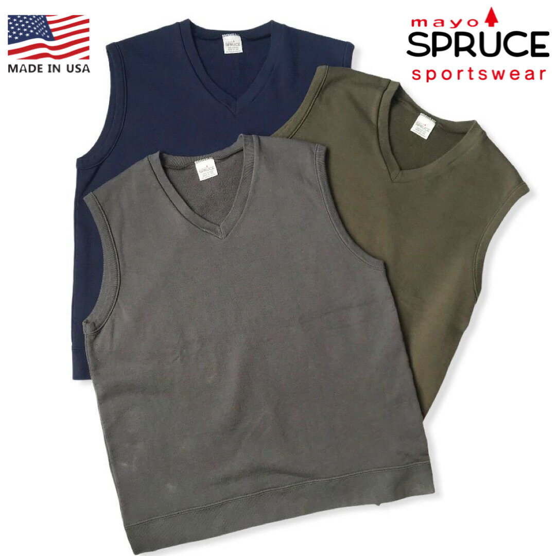 ※代引き不可 ★セール★ 送料無料 MAYO SPRUCE【メイヨー スプルース】V-VEST スウェット スエット ベスト メンズ(男性用)【smtb-m】