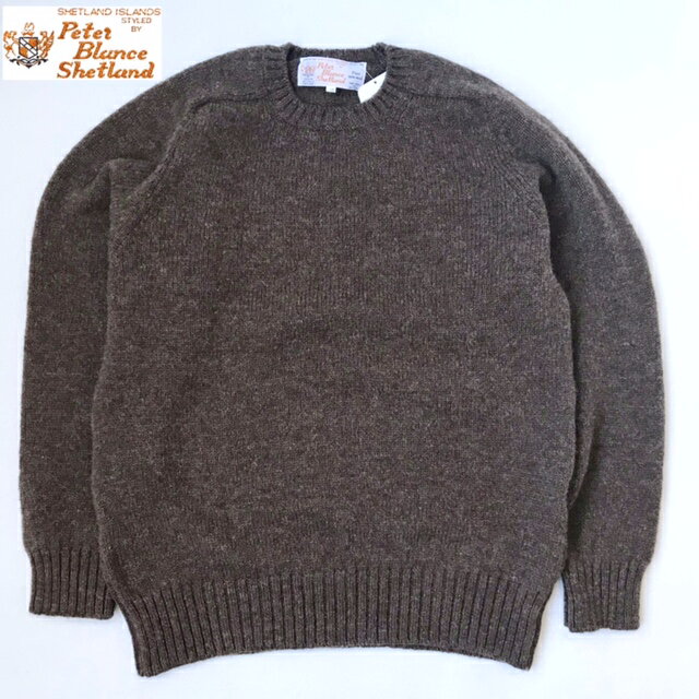 スコットランド製 送料無料 PETER BLANCE 【ピーターバランス】108-MOORIT SADDLE CREW SWEATER シェットランドウール クルーネックセーター メンズ(男性用)【smtb-m】