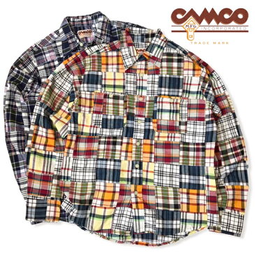 送料無料 CAMCO【カムコ】2 WORK PATCH L/S 長袖 パッチワーク マドラスチェック シャツ ワークシャツ メンズ(男性用)【smtb-m】