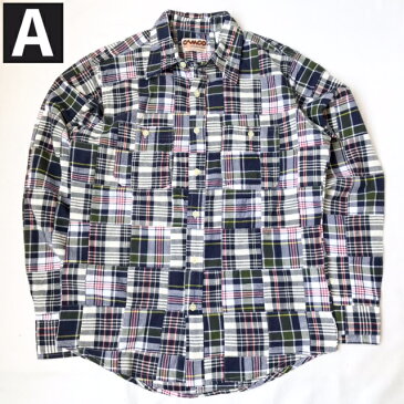 送料無料 CAMCO【カムコ】2 WORK PATCH L/S 長袖 パッチワーク マドラスチェック シャツ ワークシャツ メンズ(男性用)【smtb-m】