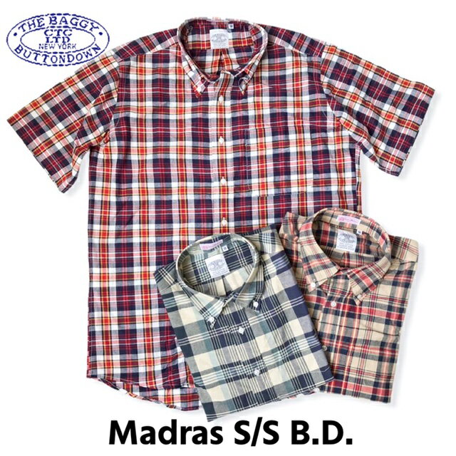 楽天インポートショップ　メイン送料無料 BAGGY【バギー】2 SN MADRAS B.D S/S 半袖 マドラスチェック シャツ 半袖シャツ メンズ（男性用） 【smtb-m】