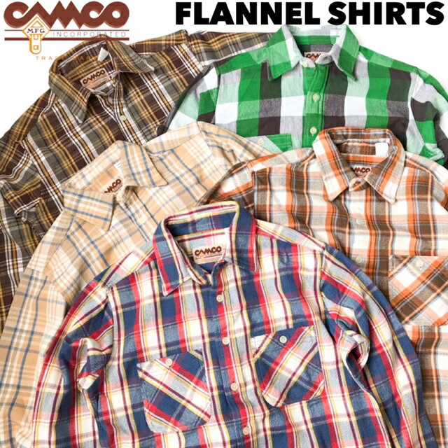 送料無料 CAMCO【カムコ】2 FLANNEL L/S 厚手 ヘビーウェイト フランネルシャツ ネルシャツ チェックシャツ 長袖シャツ アメカジ 暖かい XS-LL(XL) メンズ(男性用)【smtb-m】