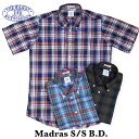 送料無料 BAGGY【バギー】2 SN MADRAS B.D S/S 半袖 マドラスチェック シャツ メンズ(男性用)【smtb-m】