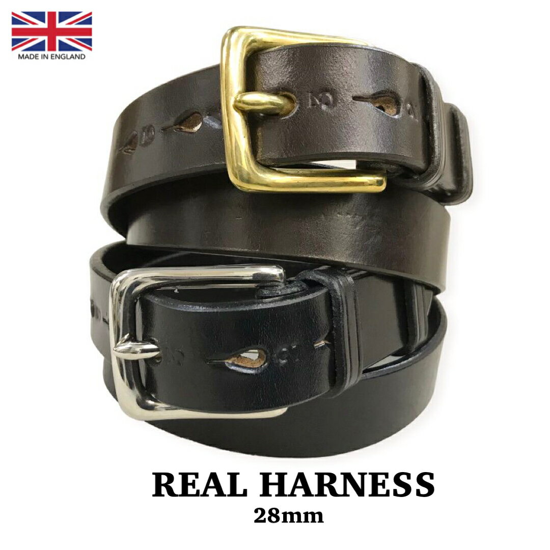 レザーベルト イギリス製 送料無料 REAL HARNESS【リアルハーネス】ブライドルレザー BELT-2.8 幅2.8cm 「細い」レザーベルト メンズ(男性用)【smtb-m】