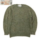 スコットランド製 送料無料 PETER BLANCE 319-ARTICHOKE SADDLE CREW SWEATER シェットランドセーター メンズ(男性用)