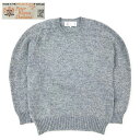 スコットランド製 送料無料 PETER BLANCE 320-STEEL SADDLE CREW SWEATER シェットランドセーター メンズ(男性用)