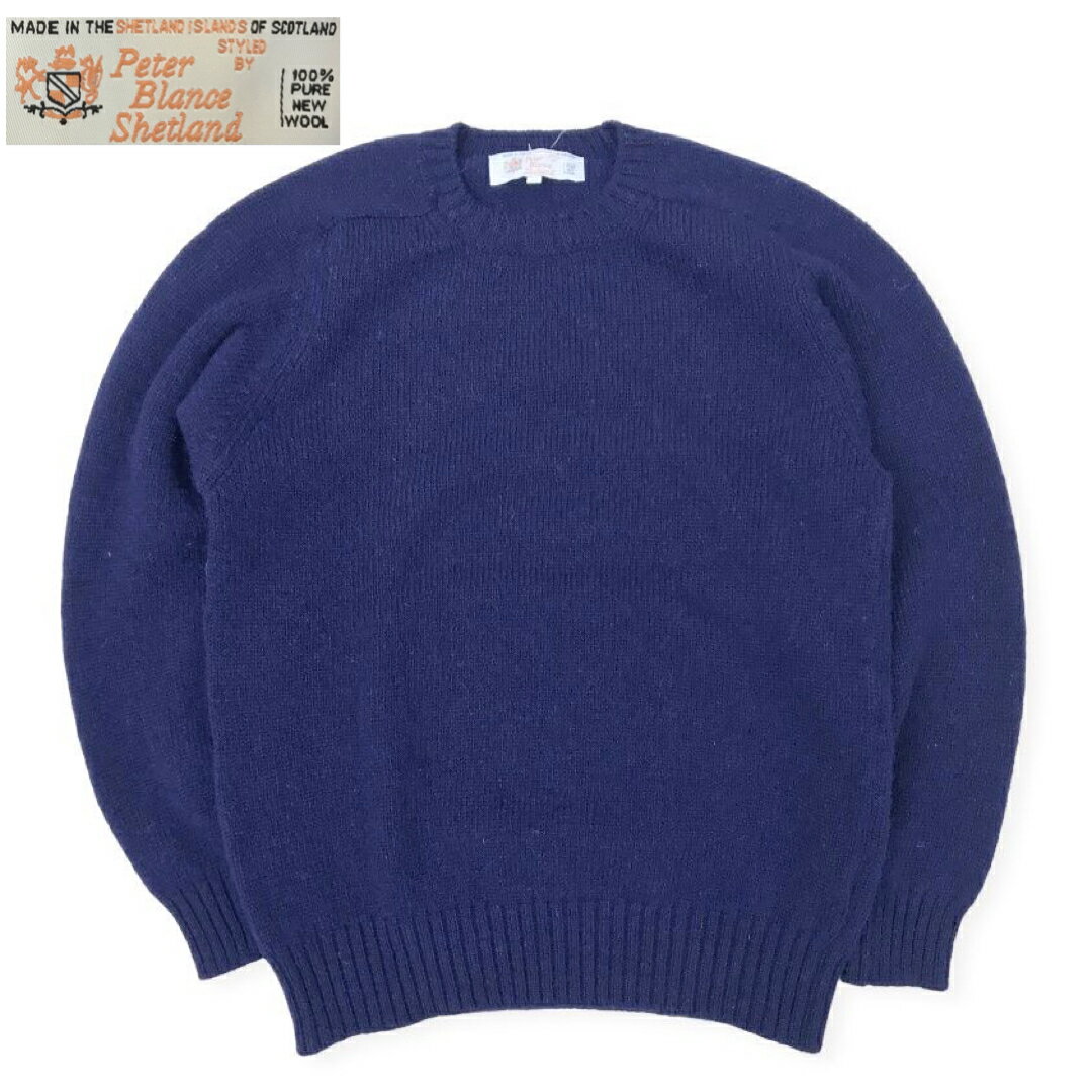 スコットランド製 送料無料 PETER BLANCE 【ピーターバランス】707-ECLIPSE SADDLE CREW SWEATER シェットランドセーター メンズ(男性用)【smtb-m】