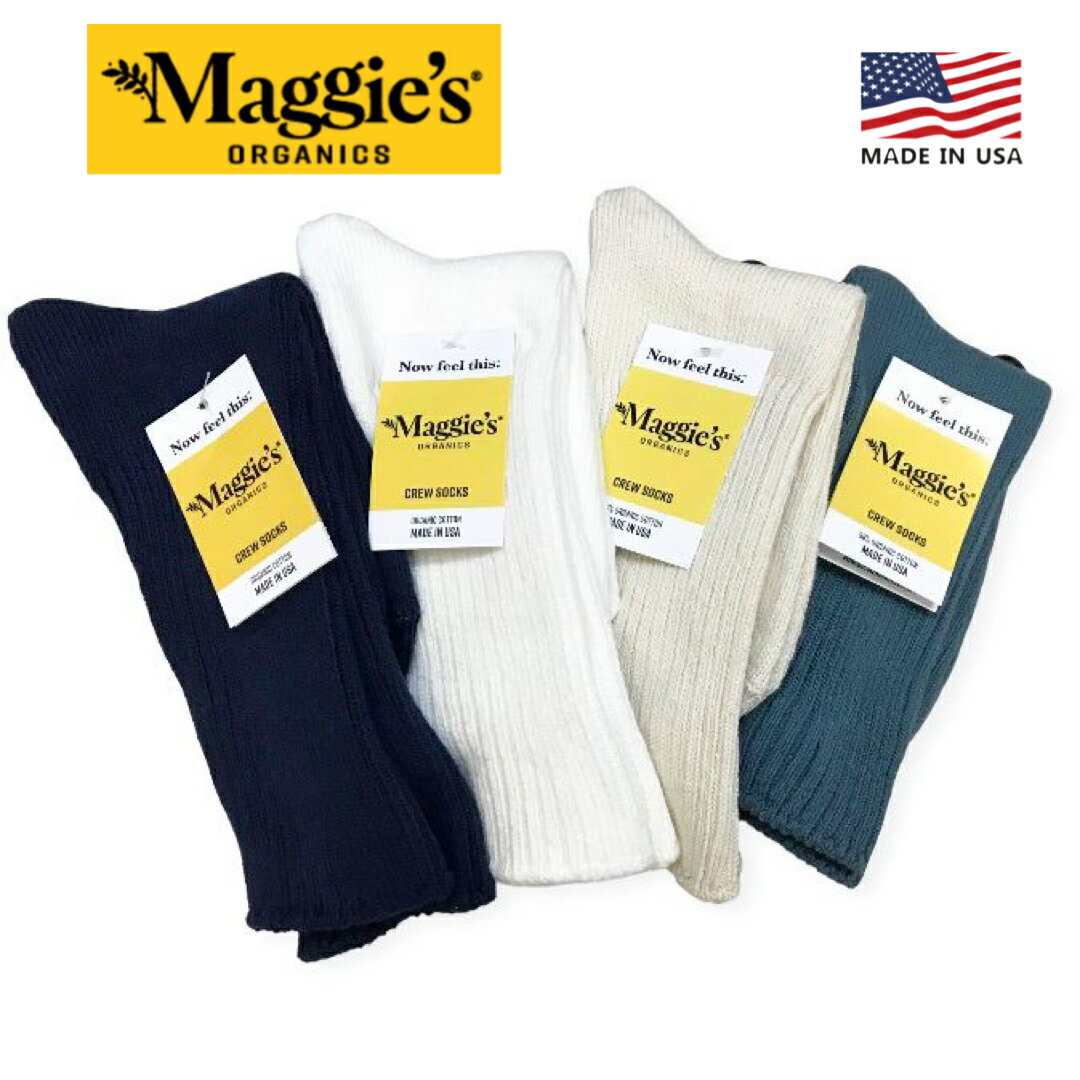 アメリカ製 MAGGIE’SCREW SOCKS コットンクルーソックス 靴下メンズ(男性用)