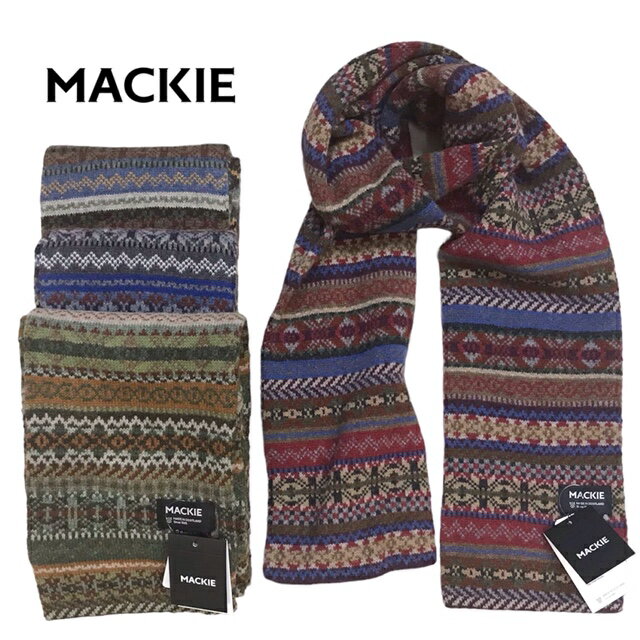 スコットランド製 送料無料 ROBERT MACKIES734 SCARF フェアアイルスカーフ マフラー スカーフ メンズ レディース (男女兼用)