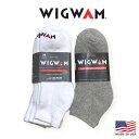 アメリカ製 WIGWAM S1168 Quarter 3P SOCKS 3足パック ソックス Mサイズ 23cm〜27.5cm対応 メンズ(男性用)