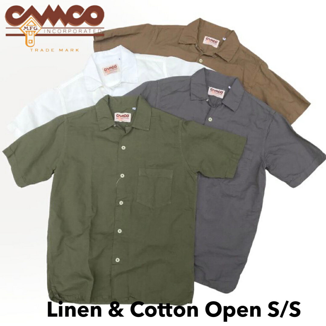 送料無料 CAMCO【カムコ】2 L/C OPEN S/S 半袖 リネンコットン オープンカラー シャツ メンズ(男性用) 【smtb-m】