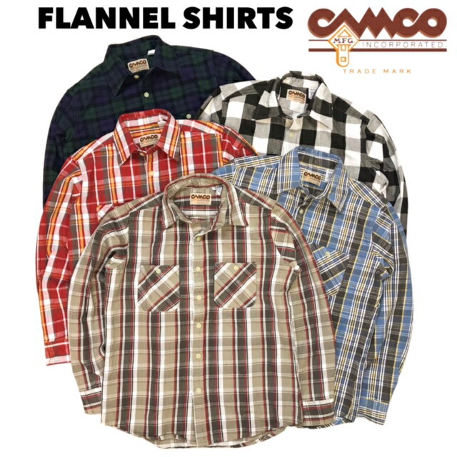 送料無料 CAMCO【カムコ】2 FLANNEL L/S 厚手 ヘビーウェイト フランネルシャツ ネルシャツ チェックシャツ 長袖シャツ アメカジ 暖か..